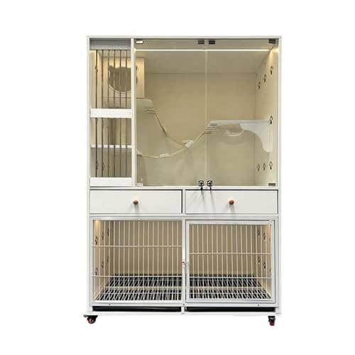 Stuhlabdeckung Cat Villa Holz Integrierter Ausstellungskäfig for Katzen und Hunde, Platz, mittlerer und großer Musterkäfig mit Toilettenhütte Wingback-Stuhl-Slipcover Stuhlabdeckung Cat Villa Holz Integrierter Ausstellungskäfig for Katzen und Hunde, Platz, mittlerer und großer Musterkäfig mit Toilettenhütte Wingback-Stuhl-Slipcover von WAOCEO