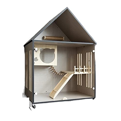 Stuhlabdeckung Cat Villa Home Cat House Katze Haus Innenkatze Katze Katze Katze Katze Katze großer Raum Panoramablick Katze Käfig Wingback-Stuhl-Slipcover (Color : Type B Light Gray) von WAOCEO