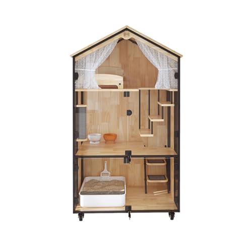 Stuhlabdeckung Katzenvilla, Katzennest, Haushalt, Holz, luxuriös, großes Katzenhaus for den Innenbereich, Käfigschrank, belegt Keine integrierte Toilette Wingback-Stuhl-Slipcover Stuhlabdeckung Katzenvilla, Katzennest, Haushalt, Holz, luxuriös, großes Katzenhaus for den Innenbereich, Käfigschrank, belegt Keine integrierte Toilette Wingback-Stuhl-Slipcover von WAOCEO