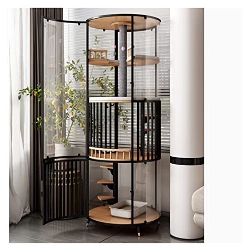 Stuhlabdeckung Panoramablastkatze Villa Home Cat Cabinet Indoor Cat Cage besetzt kein groß Wingback-Stuhl-Slipcover (Color : Cabinet Legs) von WAOCEO