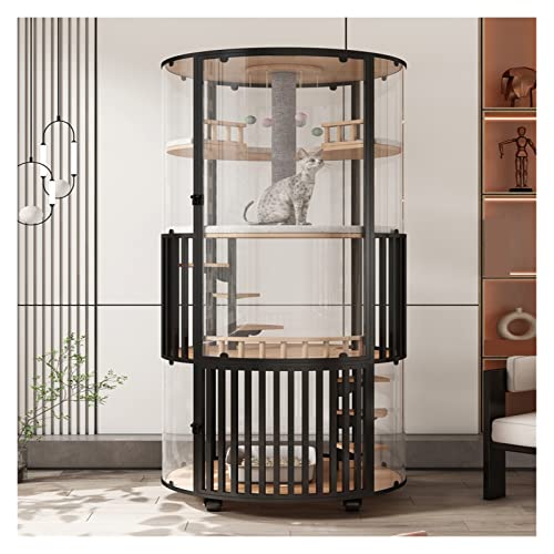 Stuhlabdeckung Panoramablastkatze Villa Home Cat Cabinet Indoor Cat Cage besetzt kein groß Wingback-Stuhl-Slipcover (Color : Universal Wheel) von WAOCEO