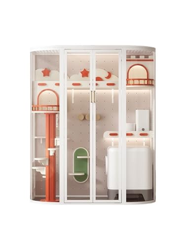 WAOCEO Großer Katzenkäfig Katzenschloss, große Katzenvilla, Panorama-Katzenzimmer aus Glas, luxuriöses Katzenhaus, Zuhause, Katzenkäfig, Katzennest Katzenhaus (Color : 182 x150x 85CM) von WAOCEO