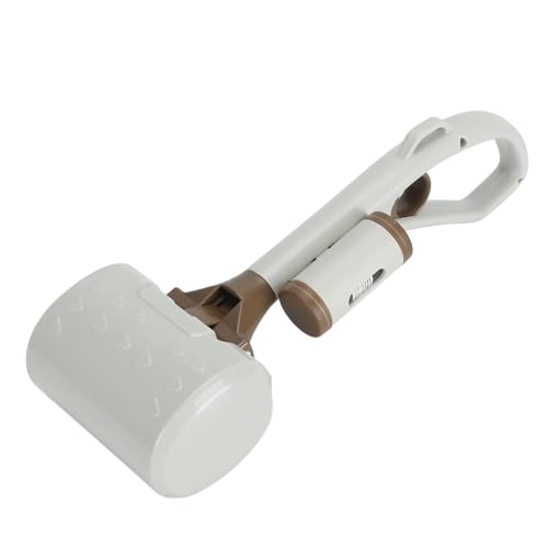 33 cm Kotschaufel für Haustiere, Hundekotschaufel, Mehrzweck Leichtgewichtler mit langem Griff und seitlichem Kotbeutelspender (Weiß) von WAONIQ