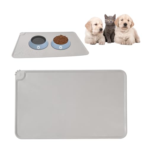 Hund Katze Fütterungsmatte, Silikon wasserdichte Pet Food Matte, Hunde- und Katzennapfmatterutschfeste Unterlage für Futternapf Hund und Katzen Futternapf, Futtermatte 48x30cm Hund Katze Fütterungsmatte, Silikon wasserdichte Pet Food Matte, Hunde- und Katzennapfmatterutschfeste Unterlage für Futternapf Hund und Katzen Futternapf, Futtermatte 48x30cm von WAONIQ