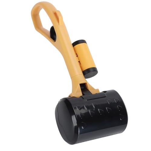 WAONIQ 33 cm Kotschaufel für Haustiere, Hundekotschaufel, Mehrzweck Leichtgewichtler mit langem Griff und seitlichem Kotbeutelspender (Gelb Schwarz) von WAONIQ