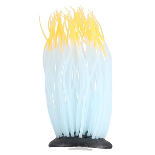 WAONIQ Künstliche Koralle, Silikon-Simulationskoralle, Ornament, leuchtende Meereskoralle, Aquariumpflanze, 16 cm, für Aquarium-Dekoration (Orange) von WAONIQ