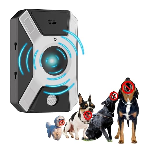 WARDBES Hunde-Bell-Kontrollgeräte, wiederaufladbarer Bellstopper für Haustiere, für den Innen- und Außenbereich, stoppen Sie das Bellen Hundetrainingswerkzeug, 3 Stufen Ultraschall Hundeabschreckung, von WARDBES