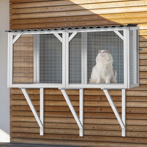 Window Catio, Katzen-Fensterkasten für Indoor-Katzen, stabiles Holzsitzhaus – Katze sicher im Freien genießen, Catio Fenstergehege zum Nickerchen, Spielen & Sonnenbaden, Allwettergebrauch, Grau Window Catio, Katzen-Fensterkasten für Indoor-Katzen, stabiles Holzsitzhaus – Katze sicher im Freien genießen, Catio Fenstergehege zum Nickerchen, Spielen & Sonnenbaden, Allwettergebrauch, Grau von WARDIX