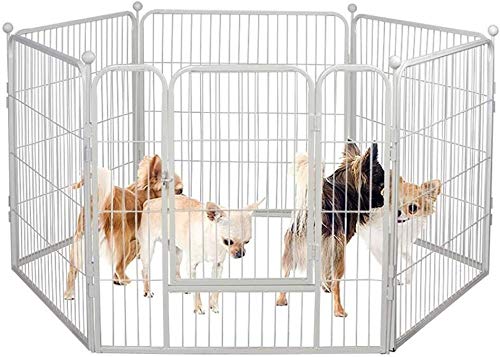 Hundekäfig, Faltbarer Kleiner Haustierzaun aus Metall, Hundehütte für drinnen und draußen, geeignet für Garten, Innenhof, drinnen elegant von WARTHY