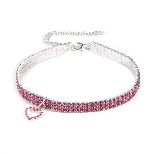 Haustierhalsband mit Diamanten, Verstellbarer Elastischer Herzanhänger mit Kristalldiamanten für Hochzeiten, Katzen, Hunde und Kleine Haustiere Haustierhalsband mit Diamanten, Verstellbarer Elastischer Herzanhänger mit Kristalldiamanten für Hochzeiten, Katzen, Hunde und Kleine Haustiere von WASHNN