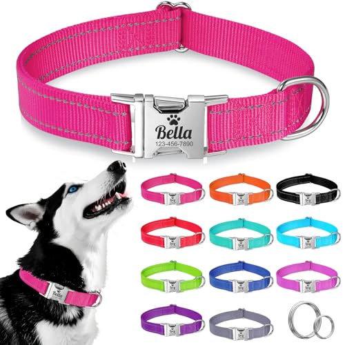 Halsband Hund Personalisiert, Reflektierendes Nylon, Verstellbar, Gravierbarer Name, Adresse, Telefonnummer – Personalisiertes Hundehalsband füR Kleine, MittelgroßE und GroßE Hunde Katzen Halsband Hund Personalisiert, Reflektierendes Nylon, Verstellbar, Gravierbarer Name, Adresse, Telefonnummer – Personalisiertes Hundehalsband füR Kleine, MittelgroßE und GroßE Hunde Katzen von WASHNN