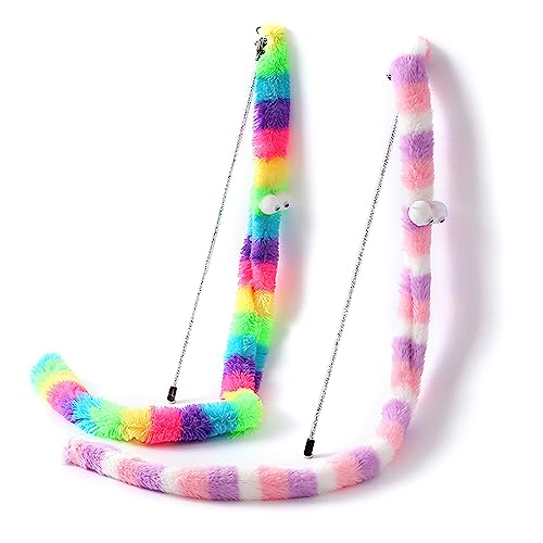 WASTEBIN 2 Stücke Interaktiv Für Katzenspielzeug Kätzchen Zauberstab Teaser Spielzeug Mit Glocke Raibow Farbe Plüsch Streifen Spielzeug Geschenkidee Für Kätzchen WASTEBIN 2 Stücke Interaktiv Für Katzenspielzeug Kätzchen Zauberstab Teaser Spielzeug Mit Glocke Raibow Farbe Plüsch Streifen Spielzeug Geschenkidee Für Kätzchen von WASTEBIN