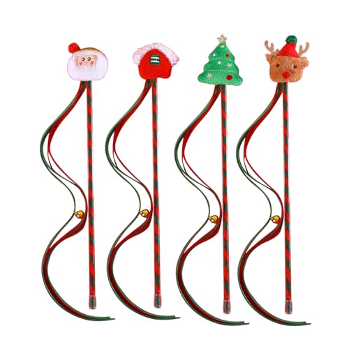 WASTEBIN 4 Stücke Weihnachten Themed Kätzchen Teaser Stick Lustige Katzen Quasten Zauberstab Spielzeug Haustier Katzen Interaktive Stick Katzen Jagen Liefert WASTEBIN 4 Stücke Weihnachten Themed Kätzchen Teaser Stick Lustige Katzen Quasten Zauberstab Spielzeug Haustier Katzen Interaktive Stick Katzen Jagen Liefert von WASTEBIN