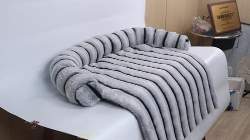 WATANIYA PET Großes Hunde-Couchbett, flauschiges Hundesofa, 114 x 94 cm, Grau von WATANIYA PET