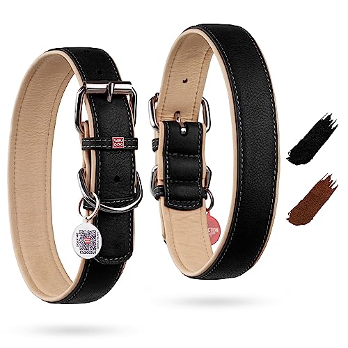 Hundehalsband, weiches Leder, 15 mm breit, 27–36 cm lang, Schwarz, Hund Zubehör für Hunde Hundehalsband, weiches Leder, 15 mm breit, 27–36 cm lang, Schwarz, Hund Zubehör für Hunde von WAUDOG