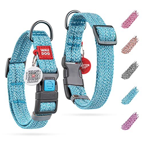 Re-Cotton Hundehalsband, 30.5,48.3 cm, recycelte Baumwolle, für kleine, mittelgroße und große Hunde, starke Hundeleine für große Rassen, Welpenleine für kleine Welpen von WAUDOG