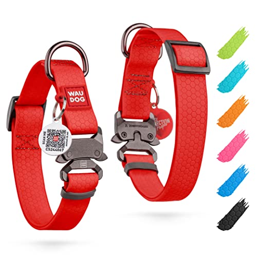 WAUDOG Halsband Hund Wasserfest Verstellbar für Große, Mittelgroße und Kleine Hunde/Welpen - Hundehalsband Mit Metall Verschluss von WAUDOG