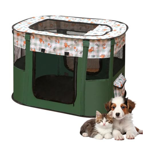 Welpenlaufstall Tierlaufstall – Faltbarer Laufstall für Haustiere, 70x55x40cm, Oxford Wasserdichter Welpenauslauf für Hunde,Kaninchen,Katzen und Meerschweinchen, Indoor & Outdoor (Dunkelgrüner Hund) Welpenlaufstall Tierlaufstall – Faltbarer Laufstall für Haustiere, 70x55x40cm, Oxford Wasserdichter Welpenauslauf für Hunde,Kaninchen,Katzen und Meerschweinchen, Indoor & Outdoor (Dunkelgrüner Hund) von WAVATA