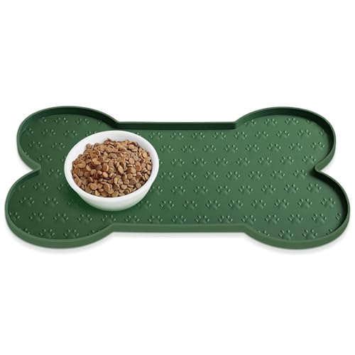 WAVDSYB Hundefuttermatte, rutschfest, Silikon, dickeres Haustier-Platzset, wasserdicht, mit erhöhtem Rand, für Welpen, Kätzchen, Futtermatten, geeignet für kleine, mittelgroße Hunde, Katzen, von WAVDSYB