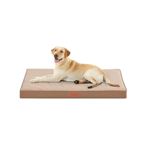 WAVVE Orthopädisches Hundebett, Hundesofa mit Eierkartonschaum für große Hunde, 112 x 81 cm, Abnehmbare und Waschbare, rutschfeste Unterseite, Braun WAVVE Orthopädisches Hundebett, Hundesofa mit Eierkartonschaum für große Hunde, 112 x 81 cm, Abnehmbare und Waschbare, rutschfeste Unterseite, Braun von WAVVE