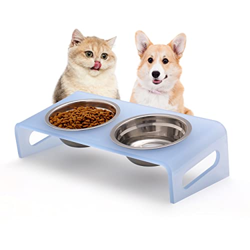 WBhonghui Futter- und Wassernäpfe für Katzen oder kleine Hunde, geneigter erhöhter Futternapf, aus transparentem Acryl, Edelstahl, für Jungen oder Mädchen, modern, langlebig und leicht zu reinigen WBhonghui Futter- und Wassernäpfe für Katzen oder kleine Hunde, geneigter erhöhter Futternapf, aus transparentem Acryl, Edelstahl, für Jungen oder Mädchen, modern, langlebig und leicht zu reinigen von WBHONGHUI