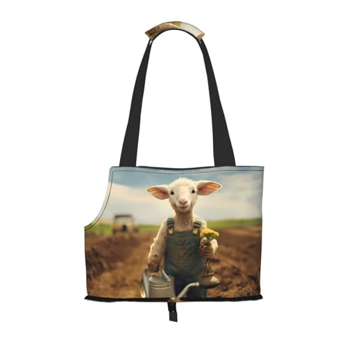 Anthropomorphisierte Schaf-bedruckte tragbare, faltbare Haustier-Umhängetasche, geeignet für den Transport kleiner Haustiere Anthropomorphisierte Schaf-bedruckte tragbare, faltbare Haustier-Umhängetasche, geeignet für den Transport kleiner Haustiere von WBQLSL