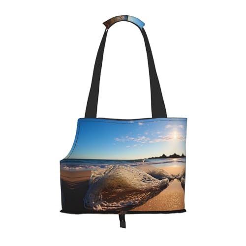Bedruckte Haustier-Umhängetasche mit Fischernetz, faltbares Design, kleine Katzen- und Hunde-Reisetasche von WBQLSL