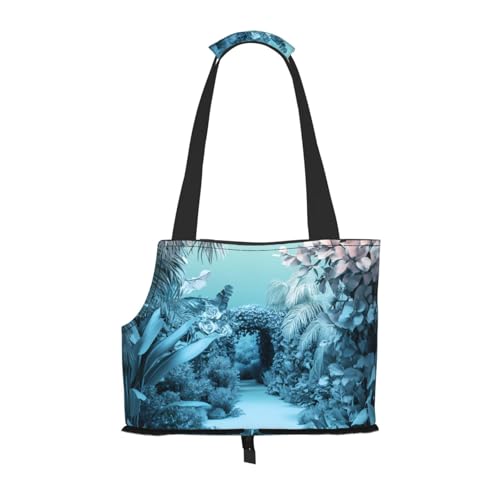 Botanical Gardens bedruckte Haustier-Umhängetasche, faltbares Design, kleine Katzen- und Hunde-Reisetasche von WBQLSL