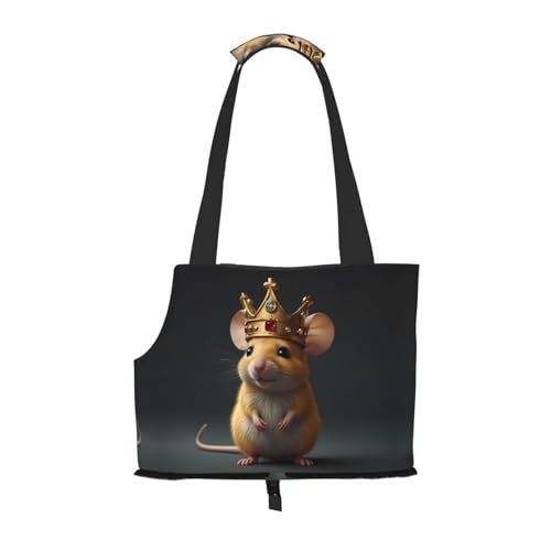 Cartoon Kleine gelbe Maus bedruckte Haustier-Umhängetasche – faltbares Design, kleine Katzen- und Hunde-Reisetasche Cartoon Kleine gelbe Maus bedruckte Haustier-Umhängetasche – faltbares Design, kleine Katzen- und Hunde-Reisetasche von WBQLSL