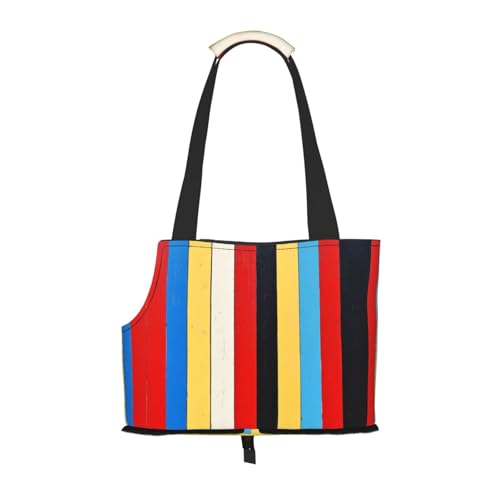 Color Lines bedruckte Haustier-Umhängetasche – faltbares Design, kleine Katzen- und Hunde-Reisetasche von WBQLSL