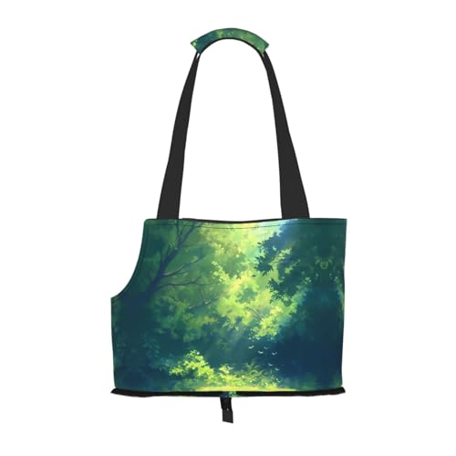 Deforestation bedruckte Haustier-Umhängetasche, faltbares Design, kleine Katzen- und Hunde-Reisetasche von WBQLSL