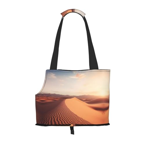 Deserts bedruckte Haustier-Umhängetasche – faltbares Design, kleine Katzen- und Hunde-Reisetasche von WBQLSL