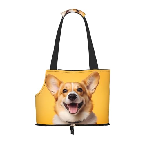 Eine einfache Corgi bedruckte tragbare, faltbare Haustier-Umhängetasche, geeignet für den Transport kleiner Haustiere Eine einfache Corgi bedruckte tragbare, faltbare Haustier-Umhängetasche, geeignet für den Transport kleiner Haustiere von WBQLSL