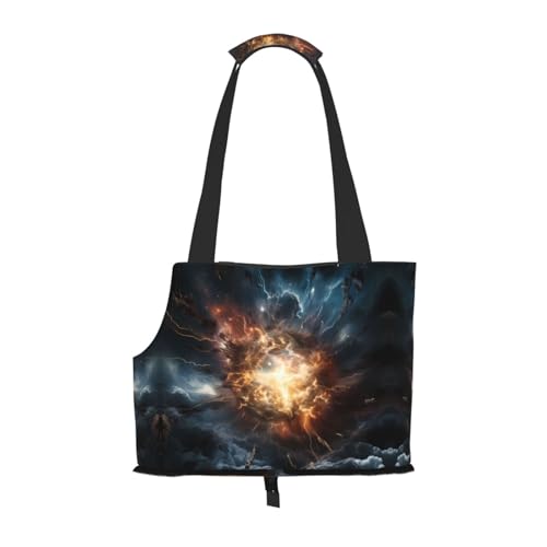 Explosion of The Earth bedruckte Haustier-Umhängetasche – faltbares Design, kleine Katzen- und Hunde-Reisetasche von WBQLSL