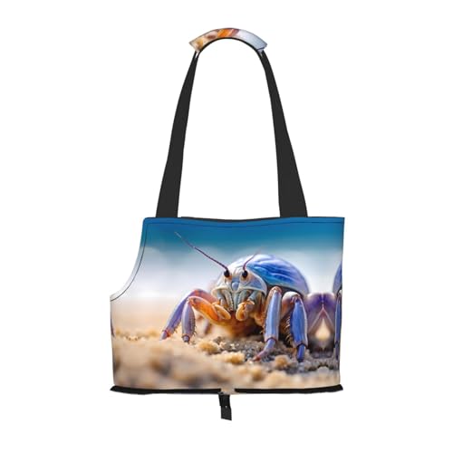 Fiddler Crab bedruckte Haustier-Umhängetasche – faltbares Design, kleine Katzen- und Hunde-Reisetasche von WBQLSL