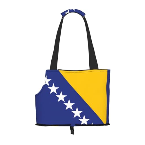 Flagge von Bosnien und Herzegowina Muster Haustier Ausgehen Tasche Leichte Reise Katze Tasche Atmungsaktive Umhängetasche für kleine Hunde Flagge von Bosnien und Herzegowina Muster Haustier Ausgehen Tasche Leichte Reise Katze Tasche Atmungsaktive Umhängetasche für kleine Hunde von WBQLSL