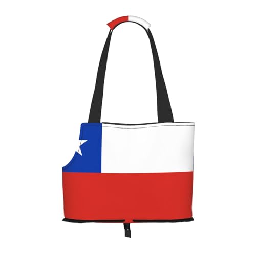 Flagge von Chile Muster Haustier Ausgehen Tasche - Leichte Reise Katze Tasche Atmungsaktive Umhängetasche für kleine Hunde Flagge von Chile Muster Haustier Ausgehen Tasche - Leichte Reise Katze Tasche Atmungsaktive Umhängetasche für kleine Hunde von WBQLSL