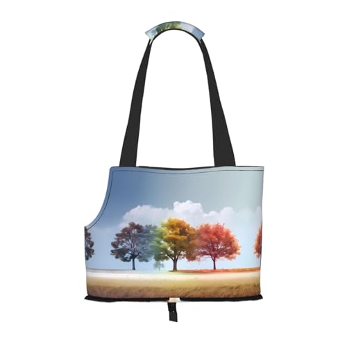 Four Seasons Tree Pattern Haustier Ausgehen Tasche - Leichte Reise Katze Tasche Atmungsaktive Umhängetasche für kleine Hunde Four Seasons Tree Pattern Haustier Ausgehen Tasche - Leichte Reise Katze Tasche Atmungsaktive Umhängetasche für kleine Hunde von WBQLSL