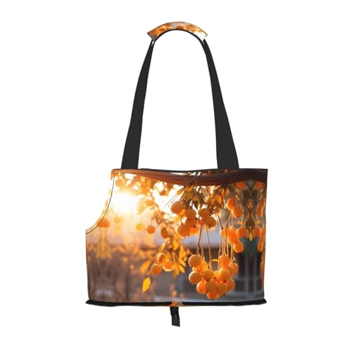 Getrocknete Persimmon Muster Haustier Ausgehen Tasche - Leichte Reise Katze Tasche Atmungsaktive Umhängetasche für kleine Hunde Getrocknete Persimmon Muster Haustier Ausgehen Tasche - Leichte Reise Katze Tasche Atmungsaktive Umhängetasche für kleine Hunde von WBQLSL