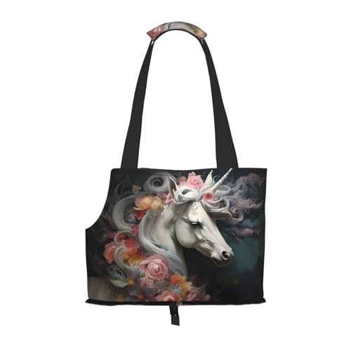 Hübsche Kleidertasche mit Einhörner-Motiv, leichte Reise-Katzentasche, atmungsaktive Umhängetasche für kleine Hunde Hübsche Kleidertasche mit Einhörner-Motiv, leichte Reise-Katzentasche, atmungsaktive Umhängetasche für kleine Hunde von WBQLSL