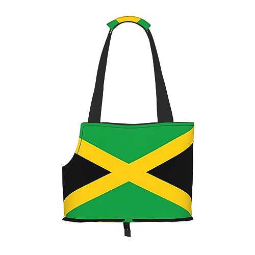 Jamaika-Flaggenmuster Haustier-Ausgehtasche – leichte Reise-Katzentasche, atmungsaktive Umhängetasche für kleine Hunde Jamaika-Flaggenmuster Haustier-Ausgehtasche – leichte Reise-Katzentasche, atmungsaktive Umhängetasche für kleine Hunde von WBQLSL