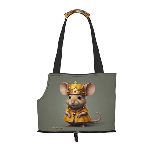 Kleine gelbe Maus bedruckte Haustier-Umhängetasche – faltbares Design, kleine Katzen- und Hunde-Reisetasche Kleine gelbe Maus bedruckte Haustier-Umhängetasche – faltbares Design, kleine Katzen- und Hunde-Reisetasche von WBQLSL