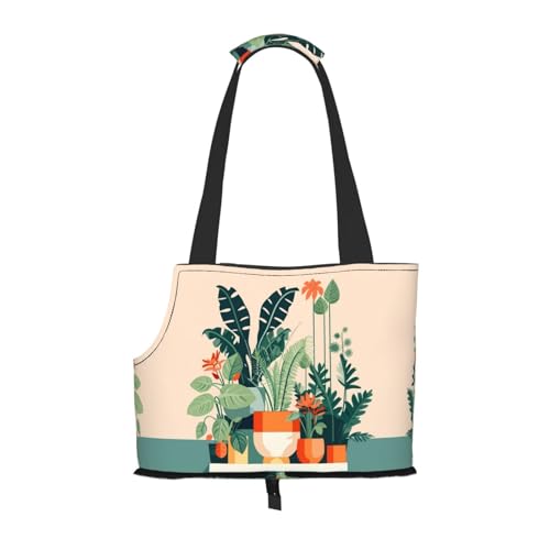 Kleine grüne Cartoon-Pflanzenmuster-Tasche für Haustiere – leichte Reise-Katzentasche, atmungsaktive Umhängetasche für kleine Hunde Kleine grüne Cartoon-Pflanzenmuster-Tasche für Haustiere – leichte Reise-Katzentasche, atmungsaktive Umhängetasche für kleine Hunde von WBQLSL