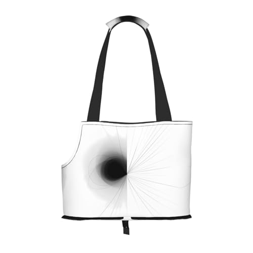 Linear bedruckte Haustier-Umhängetasche, faltbares Design, kleine Katzen- und Hunde-Reisetasche von WBQLSL
