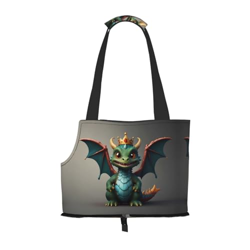 Little Flying Dragon bedruckte Haustier-Umhängetasche – faltbares Design, kleine Katzen- und Hunde-Reisetasche von WBQLSL