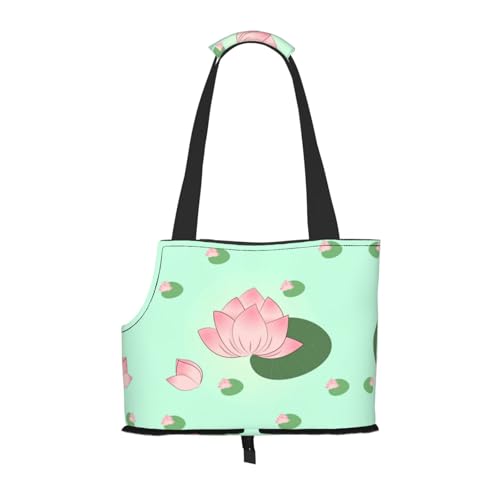 Lotus Flowers Waiting to Bloom Printed Portable Foldable Pet Shoulder Bag, Suitable for Carrying Small Pets von WBQLSL