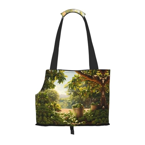Macadamia bedruckte Haustier-Umhängetasche – faltbares Design, kleine Katzen- und Hunde-Reisetasche von WBQLSL