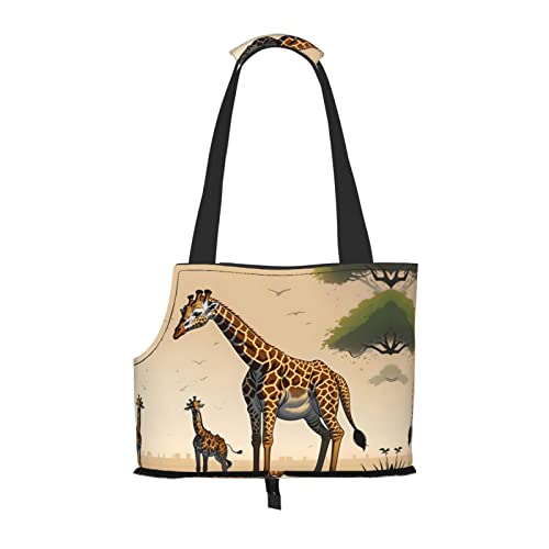 Mutter und Kind Giraffenmuster Haustier Ausgehen Tasche - Leichte Reise Katze Tasche Atmungsaktive Umhängetasche für kleine Hunde Mutter und Kind Giraffenmuster Haustier Ausgehen Tasche - Leichte Reise Katze Tasche Atmungsaktive Umhängetasche für kleine Hunde von WBQLSL