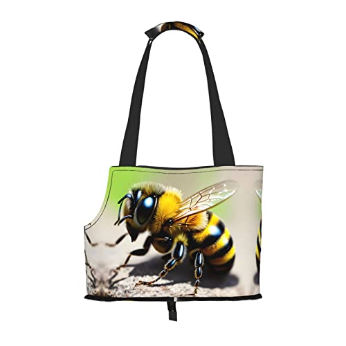 Niedliche kleine Bienen-bedruckte tragbare faltbare Haustier-Umhängetasche, geeignet für den Transport kleiner Haustiere Niedliche kleine Bienen-bedruckte tragbare faltbare Haustier-Umhängetasche, geeignet für den Transport kleiner Haustiere von WBQLSL