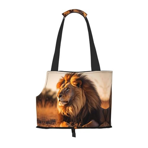Nordamerikanische Löwenmuster Haustier Ausgehen Tasche - Leichte Reise Katze Tasche Atmungsaktive Umhängetasche für kleine Hunde Nordamerikanische Löwenmuster Haustier Ausgehen Tasche - Leichte Reise Katze Tasche Atmungsaktive Umhängetasche für kleine Hunde von WBQLSL